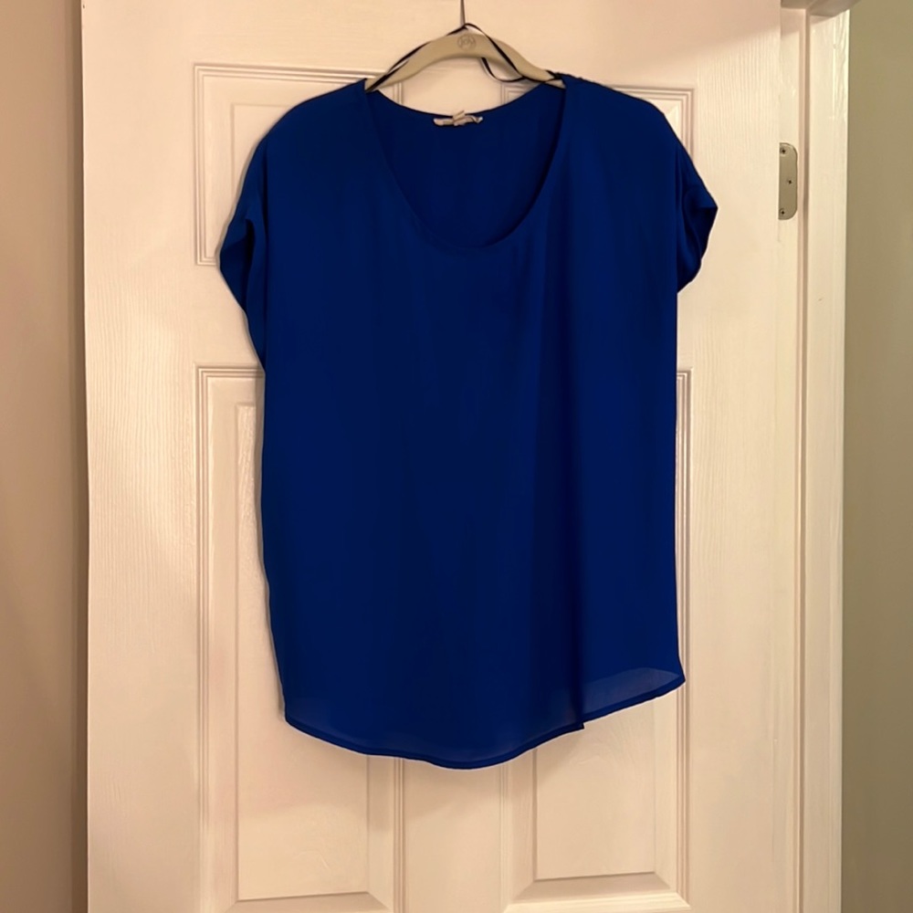 Pleione Size Medium Blue Blouse